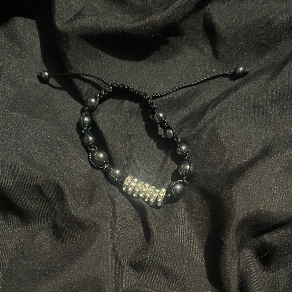 Elegant Black and Silver Beaded Bracelet
